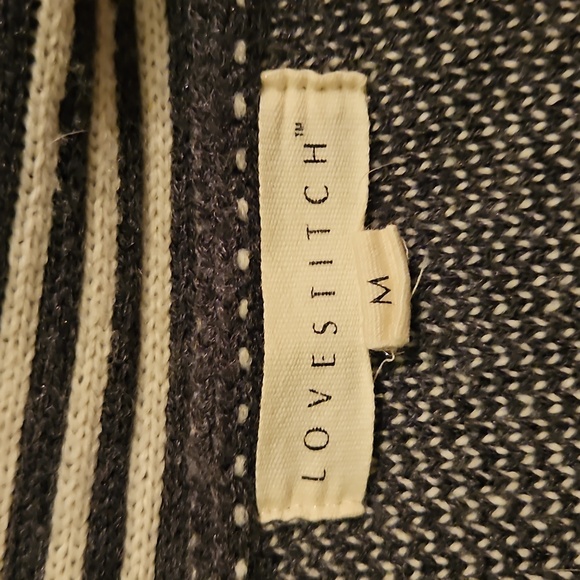 Lovestitch Gray & White Aztec Print Belted Cardigan Sweater Entire Outfit-Medium - Picture 3 of 10